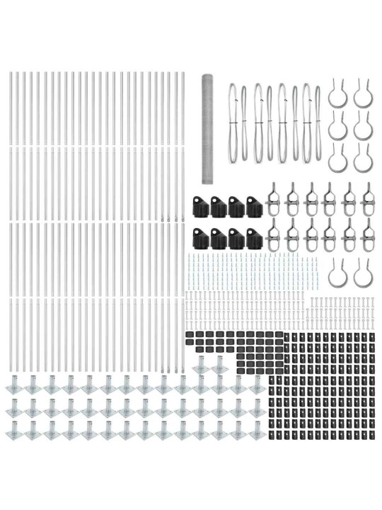 Žogs ar stabiem. sudraba 1.6 x 100 m pvc pārklāts tērauds