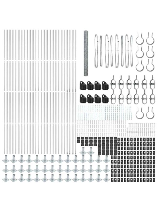 Žogs ar stabiem. sudraba 1.6 x 100 m pvc pārklāts tērauds