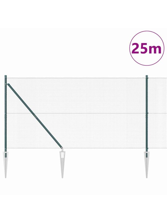Žogs ar stabiem. zaļa 1.4 x 25 m tērauds
