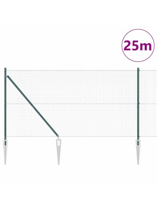 Žogs ar stabiem. zaļa 1.4 x 25 m tērauds