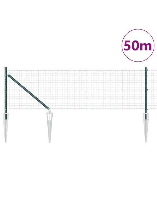 Žogs ar stabiem. zaļa 0.8 x 50 m tērauds
