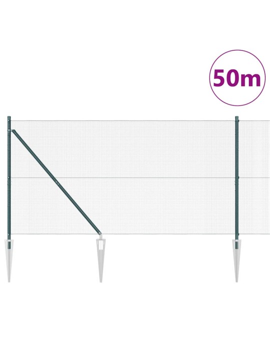 Žogs ar stabiem. zaļa 1.4 x 50 m tērauds