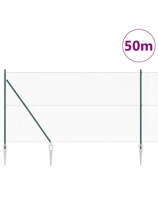 Žogs ar stabiem. zaļa 1.4 x 50 m tērauds