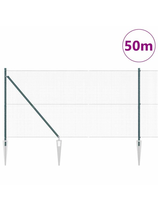 Žogs ar stabiem. zaļa 1.4 x 50 m tērauds