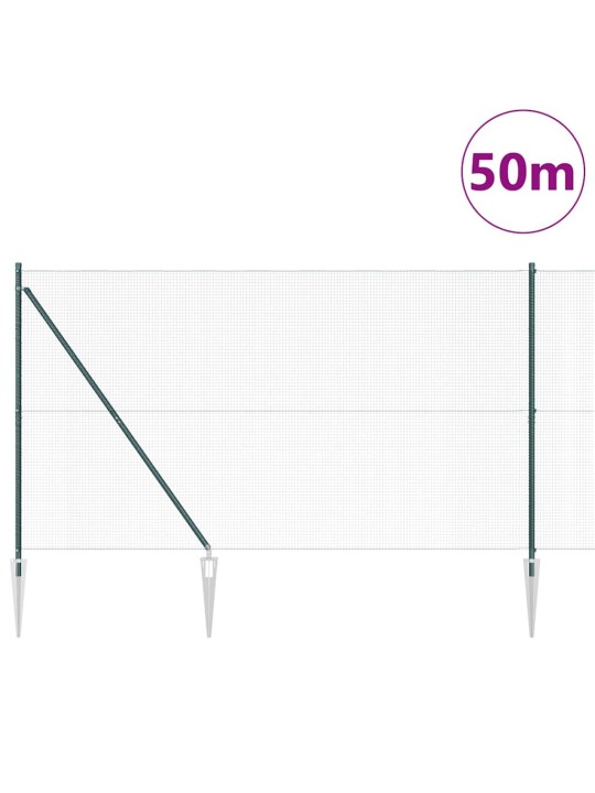 Žogs ar stabiem. zaļa 1.5 x 50 m tērauds