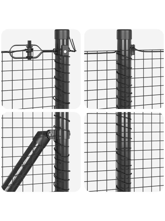 Žogs ar stabiem. pelēka 0.4 x 10 m tērauds