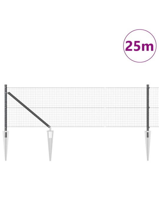 Žogs ar stabiem. pelēka 0.5 x 25 m tērauds