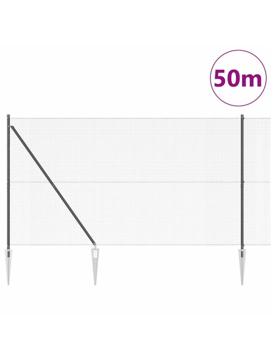 Žogs ar stabiem. pelēka 1.5 x 50 m tērauds