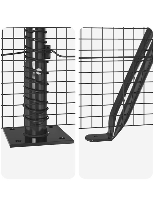 Žogs ar stabiem. pelēka 0.4 x 10 m tērauds