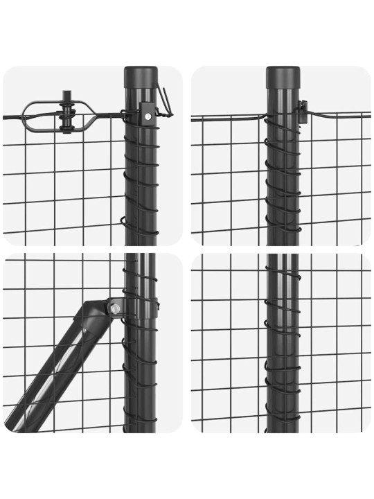 Žogs ar stabiem. pelēka 0.4 x 10 m tērauds