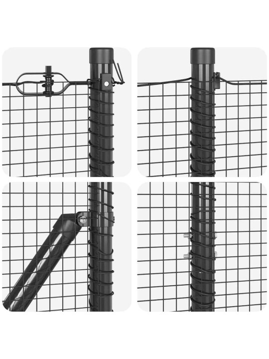 Žogs ar stabiem. pelēka 1.6 x 25 m tērauds