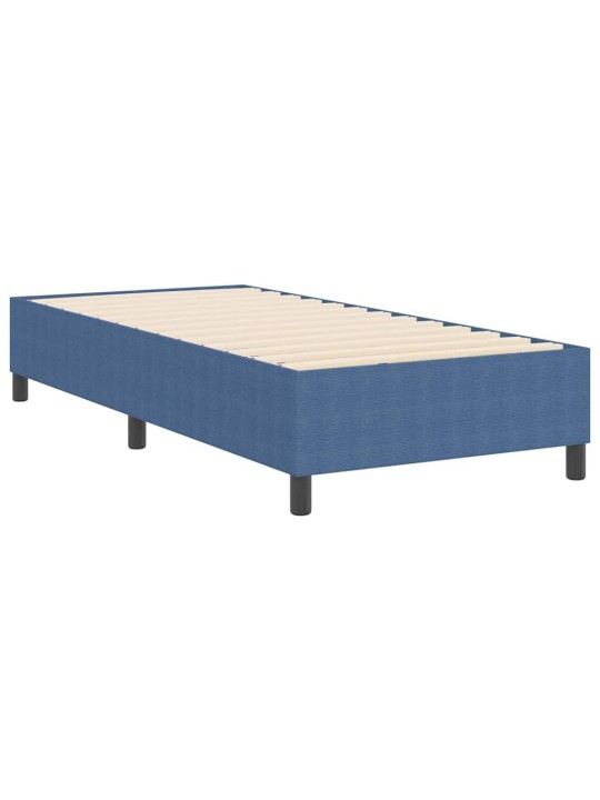 Kastītes atsperu gulta zila 80 x 200 cm korduroja audums