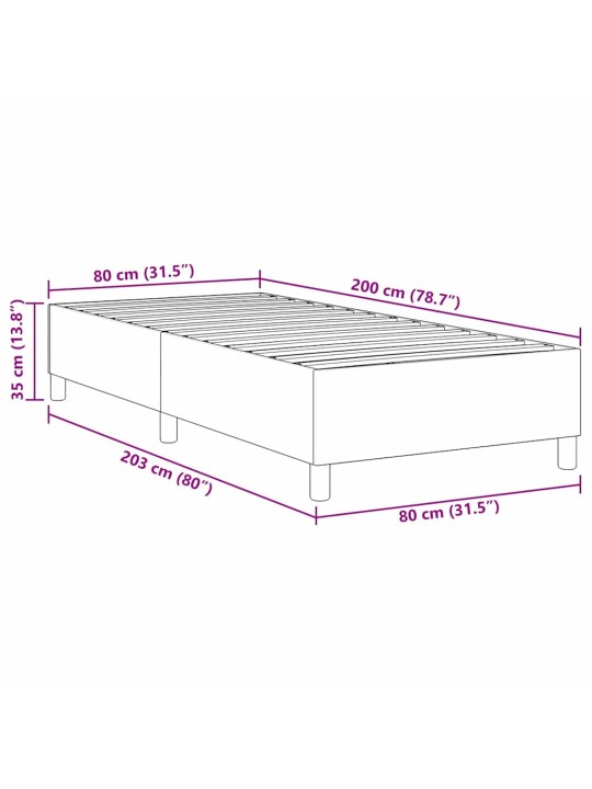 Kastītes atsperu gulta zila 80 x 200 cm korduroja audums