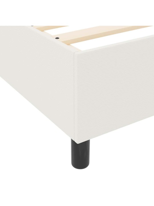 Kastītes atsperu gulta krēmkrāsa 90 x 200 cm korduroja audums