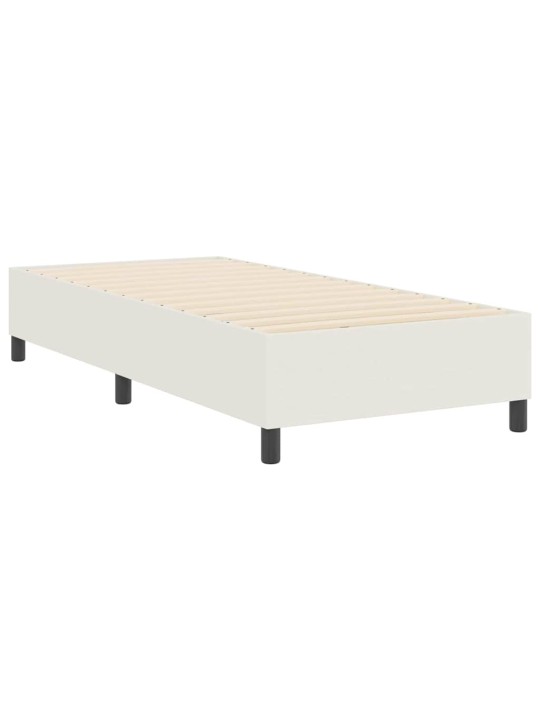Kastītes atsperu gulta krēmkrāsa 90 x 200 cm korduroja audums