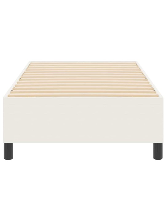 Kastītes atsperu gulta krēmkrāsa 90 x 200 cm korduroja audums