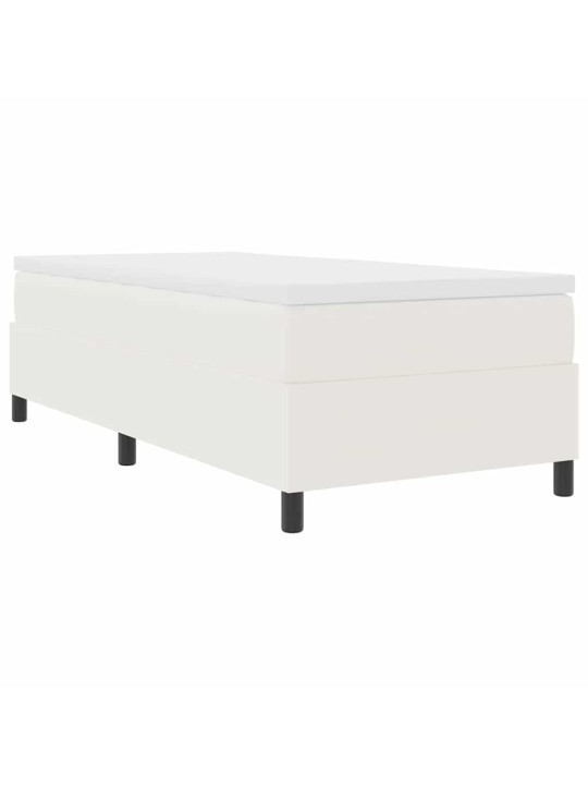 Kastītes atsperu gulta krēmkrāsa 90 x 200 cm korduroja audums