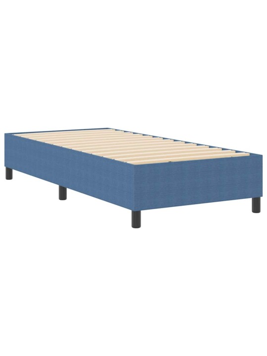 Kastītes atsperu gulta zila 90 x 200 cm korduroja audums
