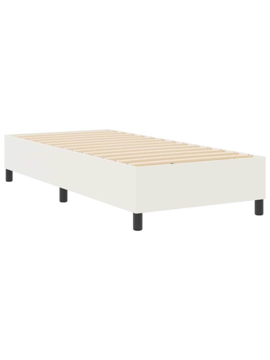 Kastītes atsperu gulta krēmkrāsa 100 x 200 cm korduroja audums