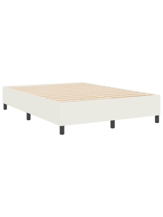 Kastītes atsperu gulta krēmkrāsa 160 x 200 cm korduroja audums