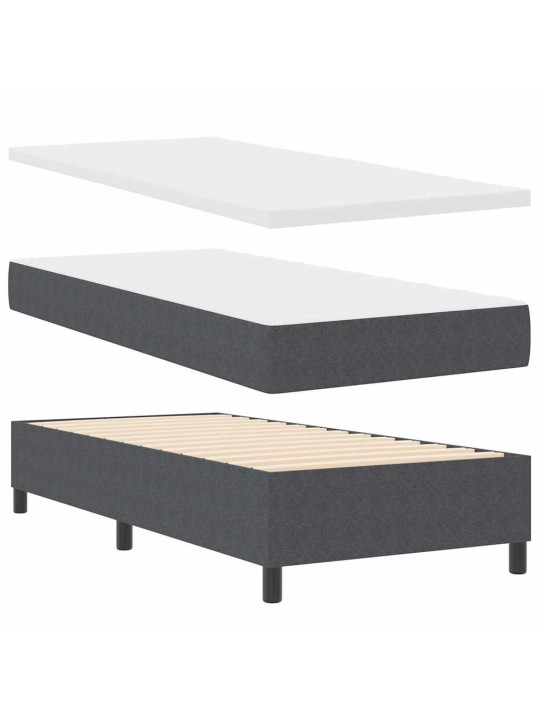 Kontinentālā gulta pelēka 203 x 80 x 88 cm korduroja audums