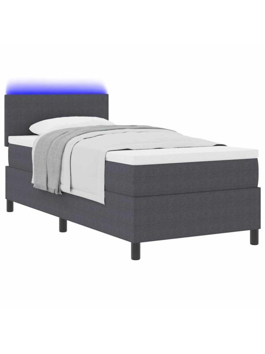 Kontinentālā gulta pelēka 203 x 80 x 88 cm korduroja audums