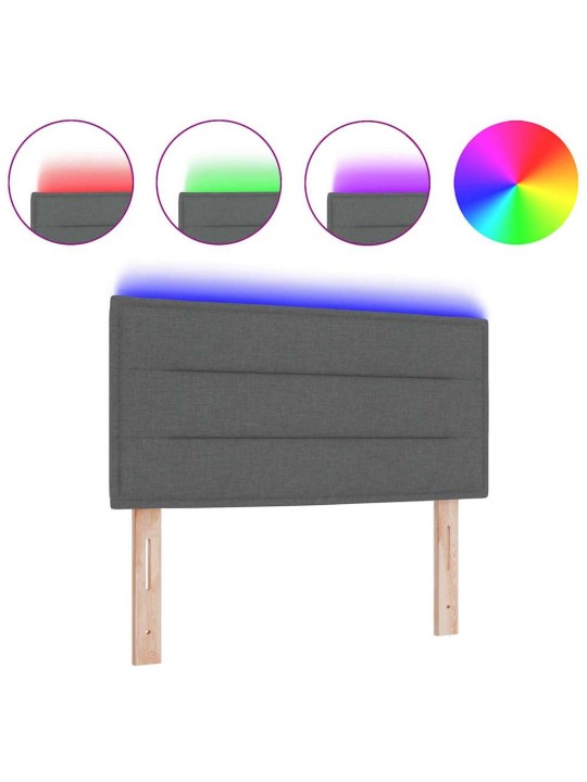 LED gultas galva ar galvas klāju tumši pelēka 80 cm audums