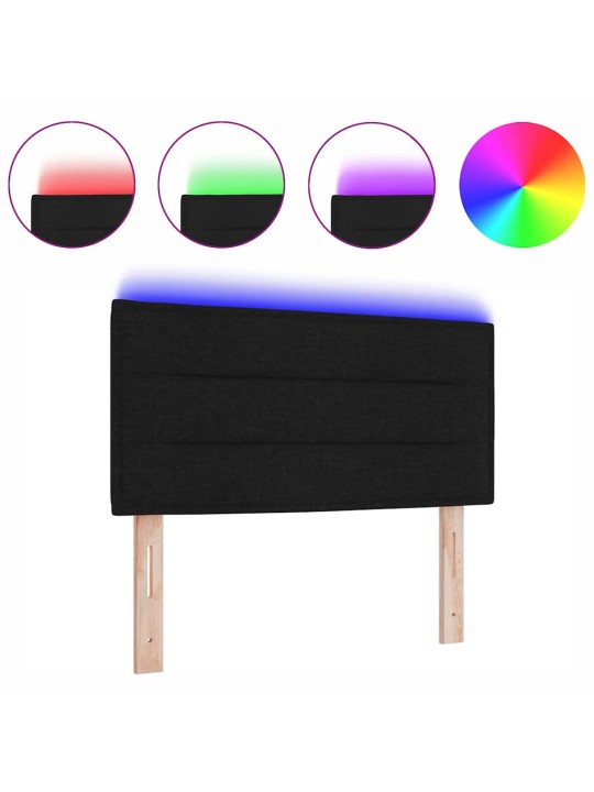 LED gultas galva ar LED sloksnes lukturiem melna 80 cm audums