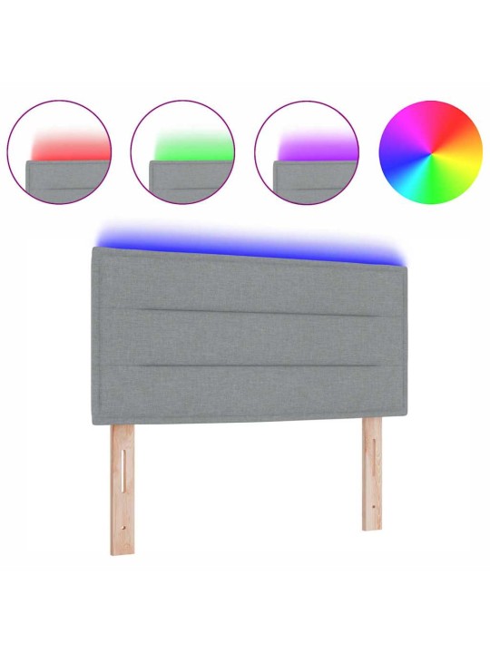 LED gultas galva ar galvas klāju gaiši pelēka 100 cm audums