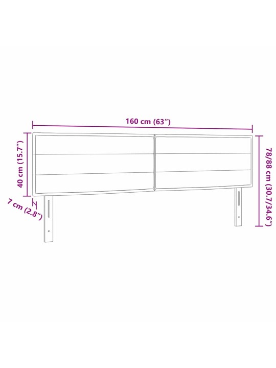 LED gultas galva ar galvas klāju gaiši pelēka 160 cm audums
