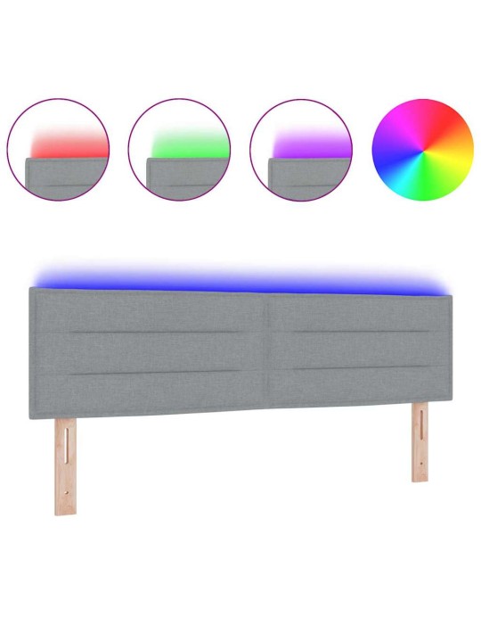 LED gultas galva ar galvas klāju gaiši pelēka 160 cm audums