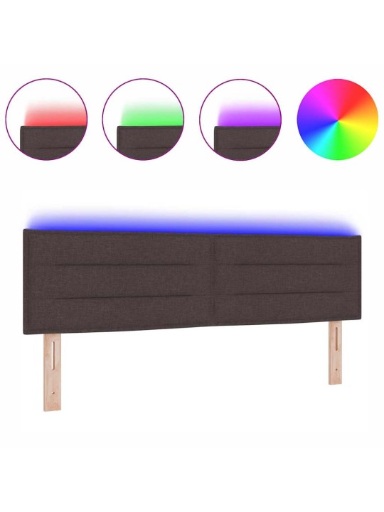 LED gultas galva ar galvas klāju tumši brūna 160 cm audums
