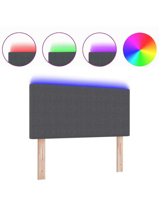 LED gultas galva ar galvas klāju tumši pelēka 100 cm audums