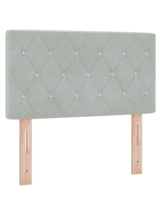 LED gultas galvgalis argyle manuāls gaiši pelēka 80 cm samts