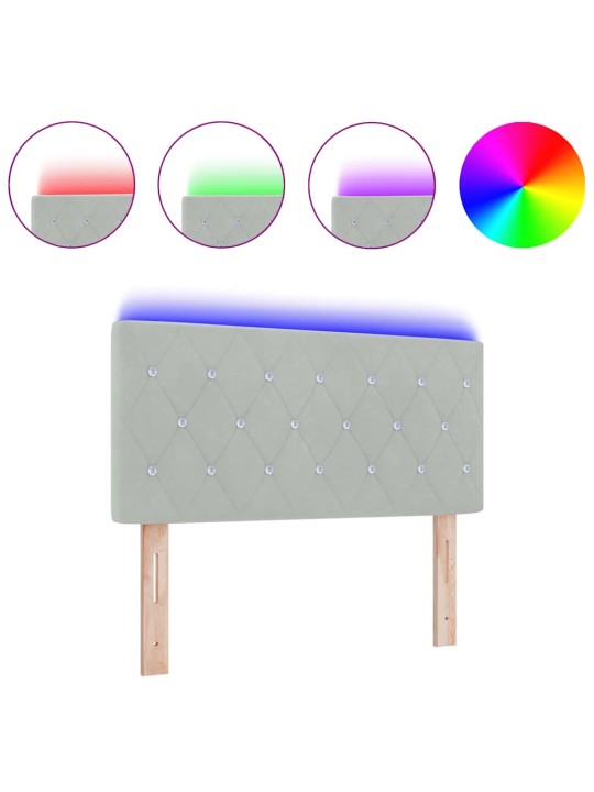LED gultas galvgalis argyle manuāls gaiši pelēka 90 cm samts