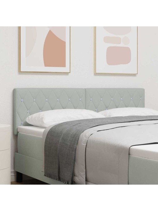 LED gultas galvgalis argyle manuāls gaiši pelēka 144 cm samts