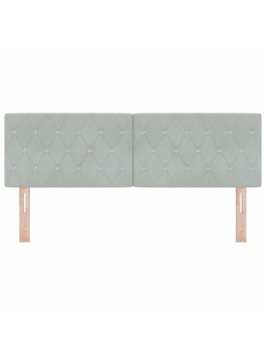 LED gultas galvgalis argyle manuāls gaiši pelēka 144 cm samts