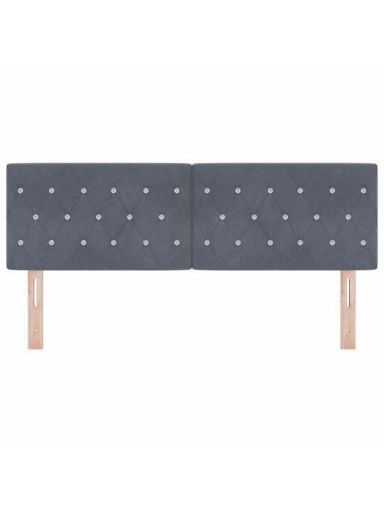LED gultas galvgalis argyle manuāls tumši pelēka 144 cm samts