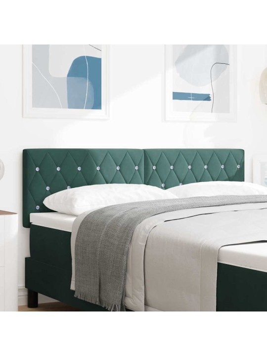 LED gultas galvgalis argyle manuāls tumši zaļa 144 cm samts