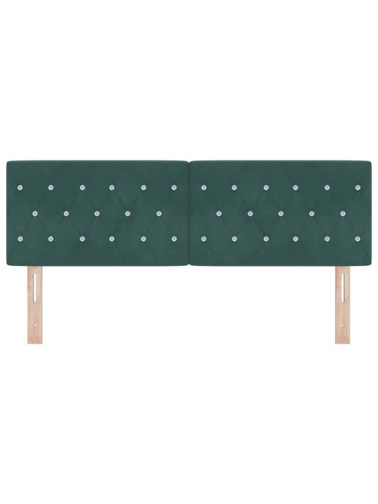 LED gultas galvgalis argyle manuāls tumši zaļa 144 cm samts