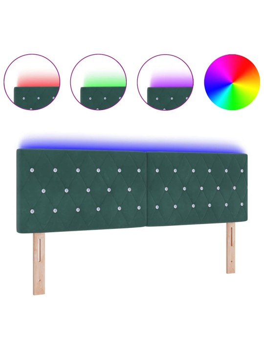 LED gultas galvgalis argyle manuāls tumši zaļa 80 cm samts