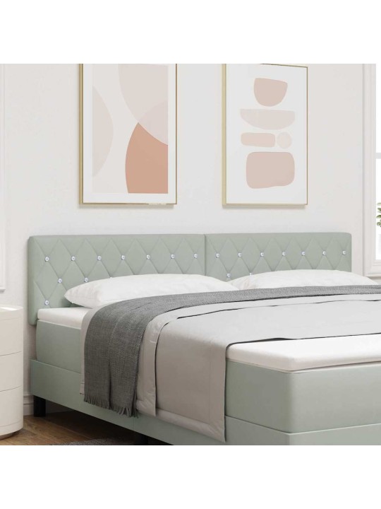 LED gultas galvgalis argyle manuāls gaiši pelēka 90 cm samts