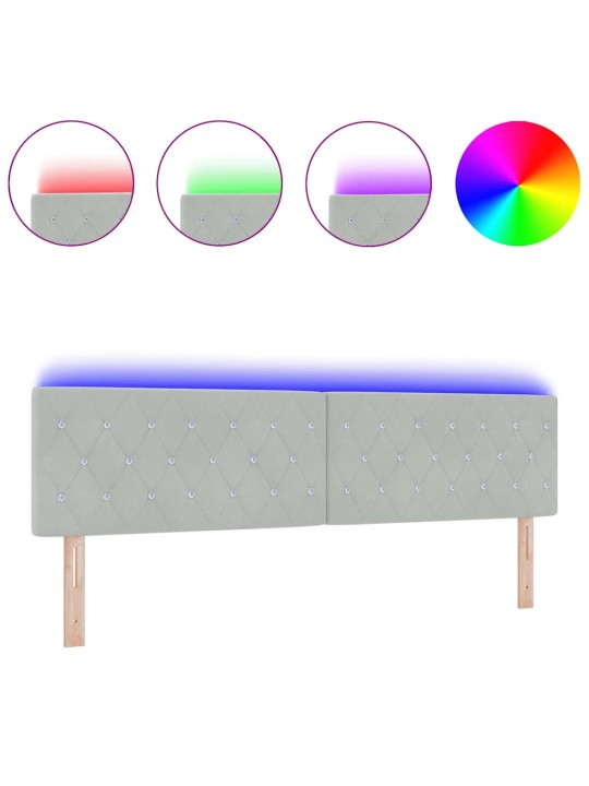 LED gultas galvgalis argyle manuāls gaiši pelēka 90 cm samts
