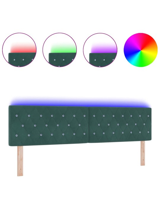 LED gultas galvgalis argyle manuāls tumši zaļa 90 cm samts