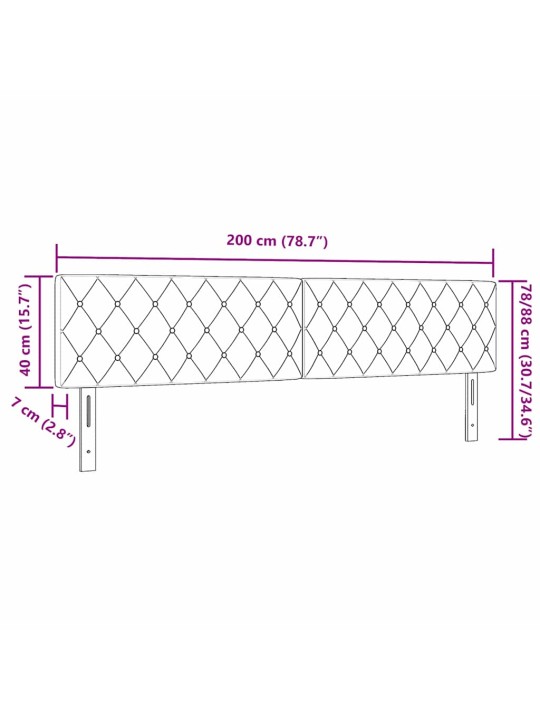 LED gultas galvgalis argyle manuāls gaiši pelēka 100 cm samts