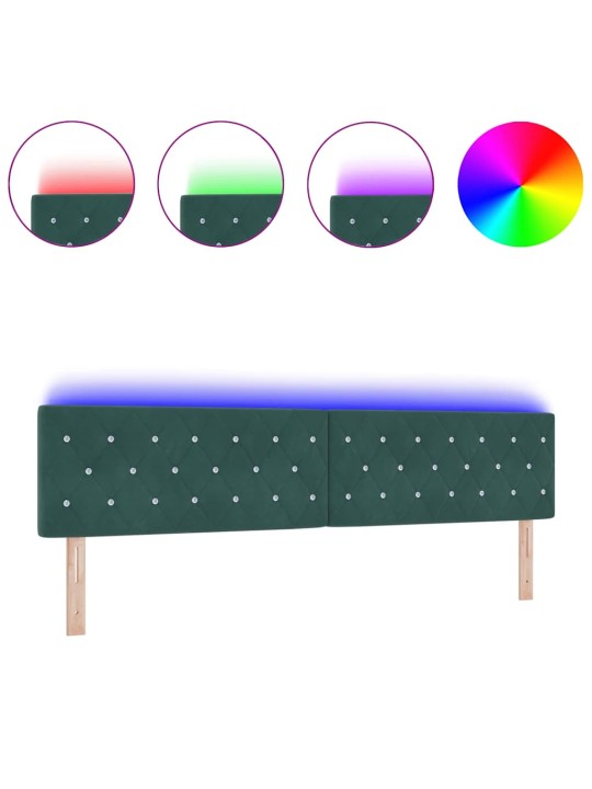 LED gultas galvgalis argyle manuāls tumši zaļa 100 cm samts