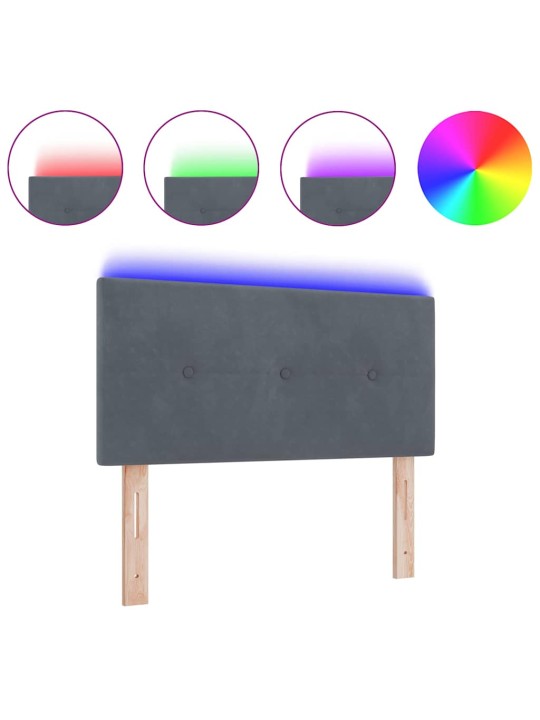 Galvgalis ar led sloksnes lukturiem pelēka 100 cm samts