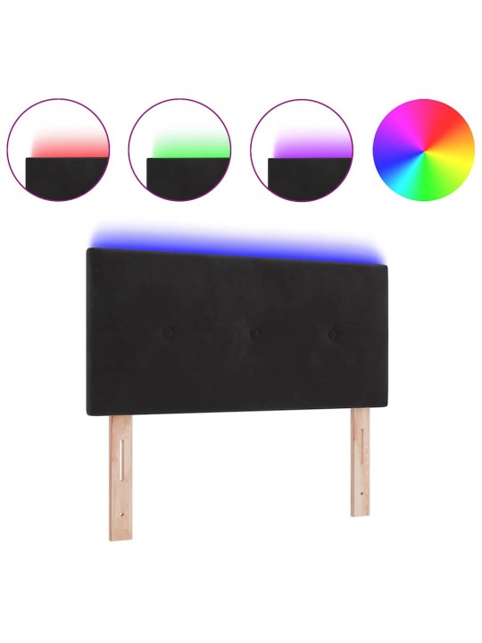 Galvgalis ar led sloksnes lukturiem melna 100 cm samts