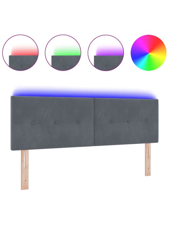 Galvgalis ar led sloksnes lukturiem pelēka 80 cm samts