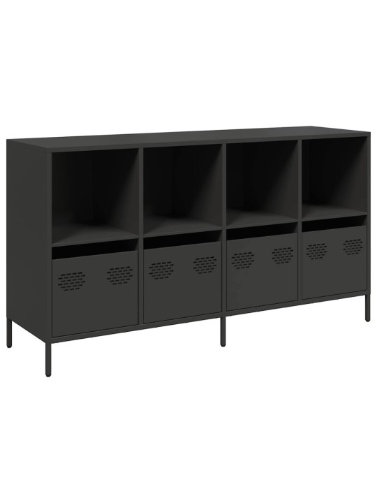 Kumode, melna, 135x39x73,5 cm, auksti velmēts tērauds